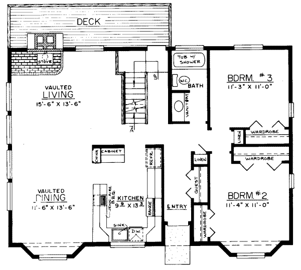 Traditional Floor Plan - Main Floor Plan #303-116