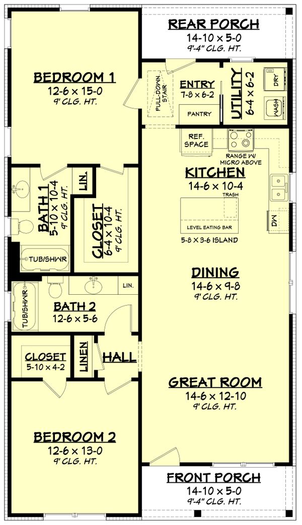 Farmhouse Floor Plan - Main Floor Plan #430-254