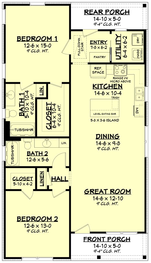 Home Plan - Farmhouse Floor Plan - Main Floor Plan #430-254