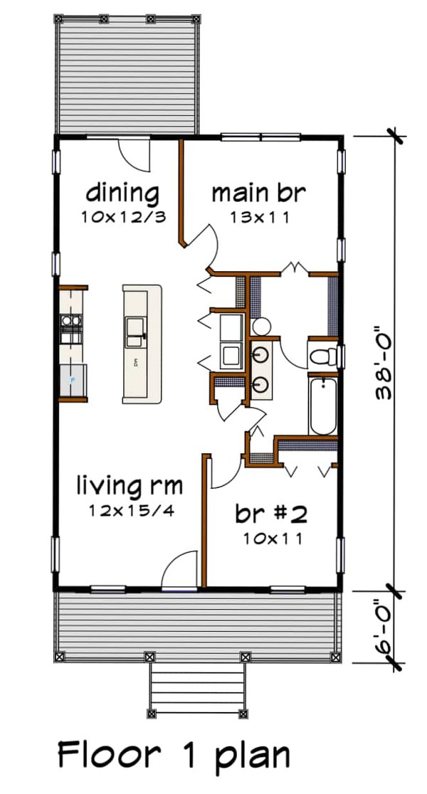 Dream House Plan - Cottage Floor Plan - Main Floor Plan #79-111