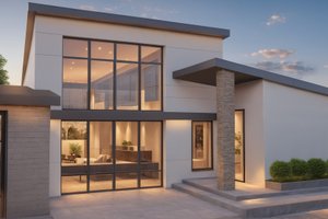 Contemporary Exterior - Front Elevation Plan #542-18