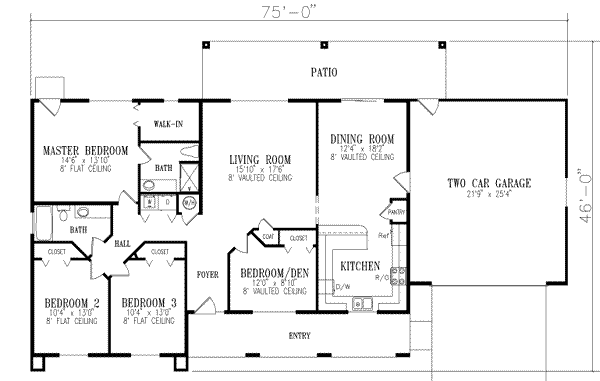Adobe / Southwestern Floor Plan - Main Floor Plan #1-351