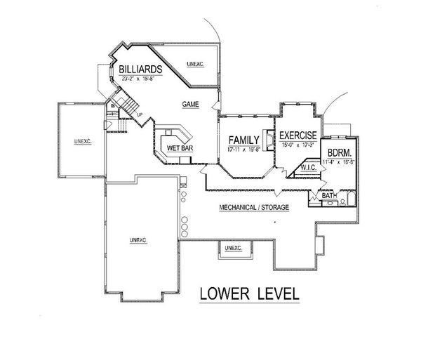European Floor Plan - Lower Floor Plan #458-7