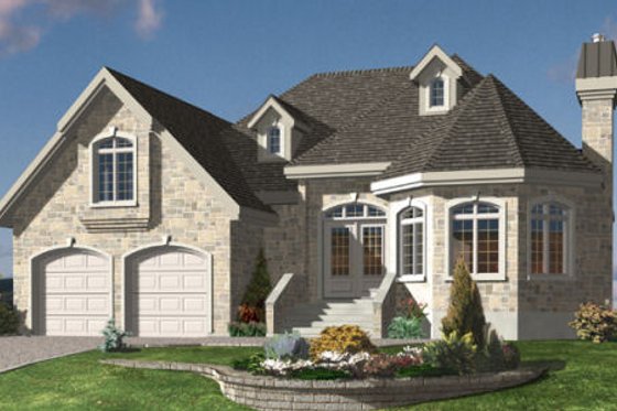 Exterior - Front Elevation for European House Plan #138-312 - 2 bed, 1 bath