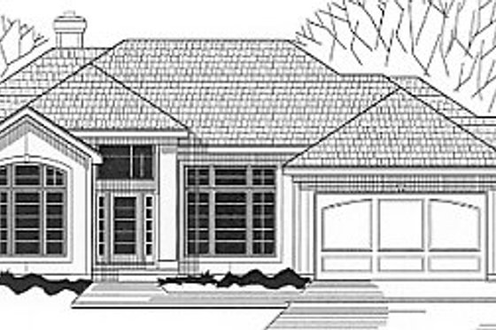 Exterior - Front Elevation for European House Plan #67-253 - 3 bed, 4 bath
