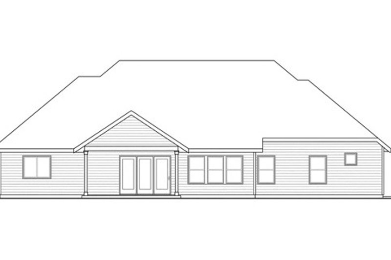 Architectural House Design - Exterior - Rear Elevation for Traditional House Plan #124-843 - 3 bed, 3 bath