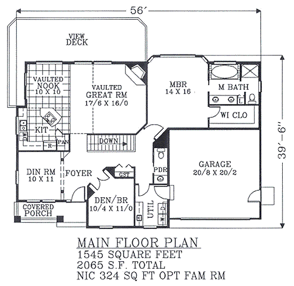 Craftsman Floor Plan - Main Floor Plan #53-228