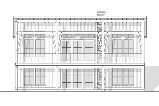 Exterior - Rear Elevation 4 for Cabin House Plan #1114-35 - 3 bed, 2 bath