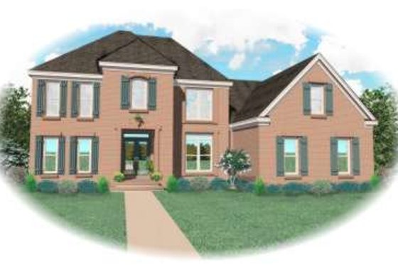 Exterior - Front Elevation for European House Plan #81-903 - 4 bed, 3.5 bath