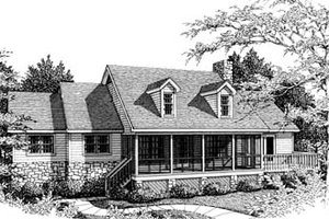 Country Exterior - Front Elevation Plan #10-109