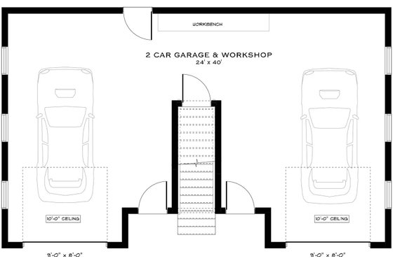 Floor Plan - Lower Floor for Cabin House Plan #1101-73 - 2 bed, 1 bath