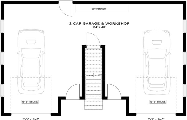 House Blueprint - Floor Plan - Lower Floor for Cabin House Plan #1101-73 - 2 bed, 1 bath