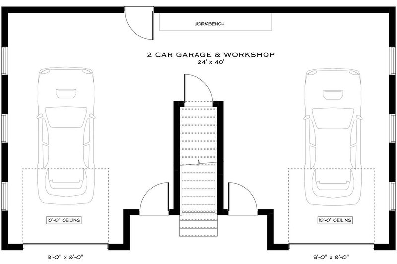 House Blueprint - Floor Plan - Lower Floor for Cabin House Plan #1101-73 - 2 bed, 1 bath