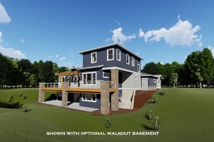 Exterior - Rear Elevation for Modern House Plan #1069-9 - 4 bed, 3.5 bath