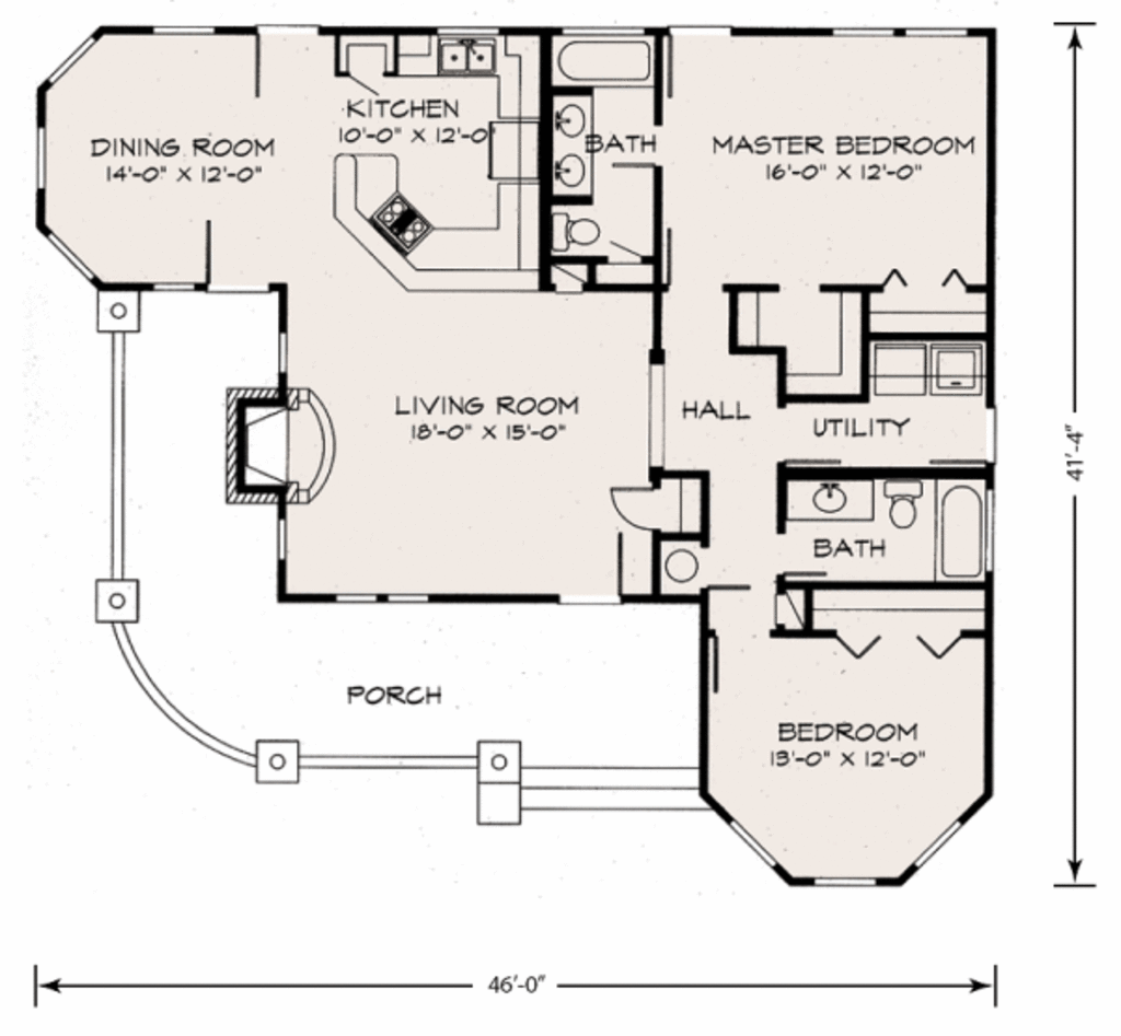Farmhouse Style House Plan 2 Beds 2 Baths 1270 Sq Ft Plan 140 133 Eplans Com