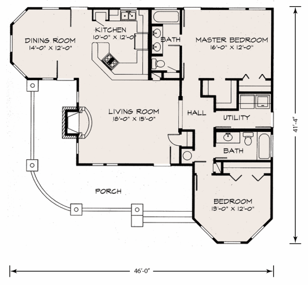 Architectural House Design - Farmhouse Floor Plan - Main Floor Plan #140-133