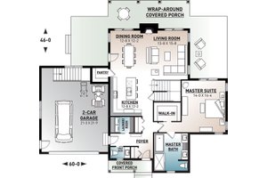 Floor Plan - Main Floor for Craftsman House Plan #23-2709 - 3 bed, 2.5 bath