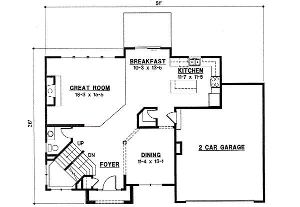 Traditional Floor Plan - Main Floor Plan #67-826