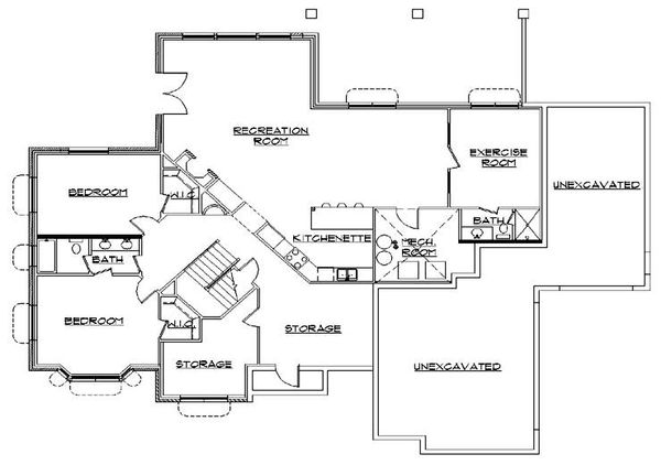 Traditional Floor Plan - Lower Floor Plan #5-286