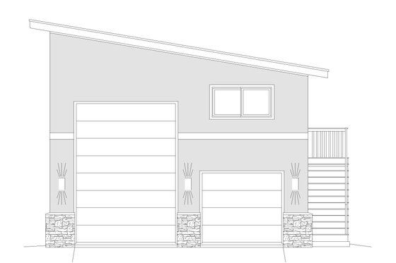 Exterior - Front Elevation 3 for Contemporary House Plan #932-70, 0 bath