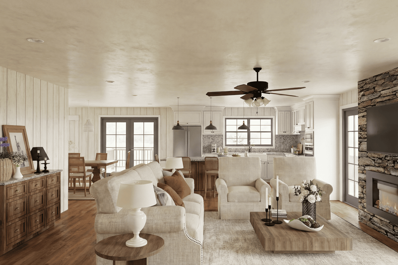 Architectural House Design - Interior - Family Room 2 for Cottage House Plan #923-454 - 3 bed, 2.5 bath