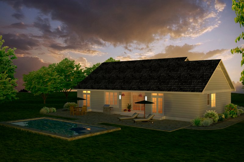 Home Plan - Exterior - Rear Elevation 4 for Country House Plan #427-10 - 3 bed, 2.5 bath