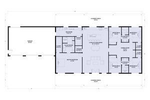 Floor Plan - Main Floor for Barndominium House Plan #1107-12 - 5 bed, 3.5 bath