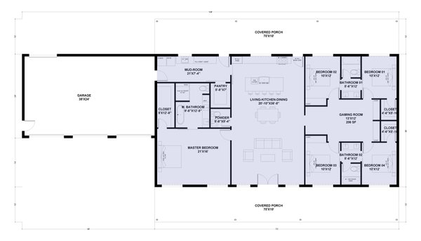 Home Plan - Barndominium Floor Plan - Main Floor Plan #1107-12
