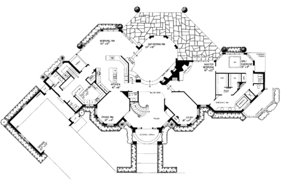 Floor Plan - Main Floor for European House Plan #72-197 - 5 bed, 7 bath