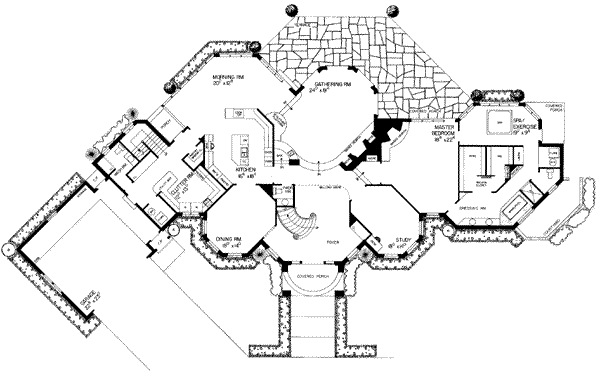 Architectural House Design - European Floor Plan - Main Floor Plan #72-197