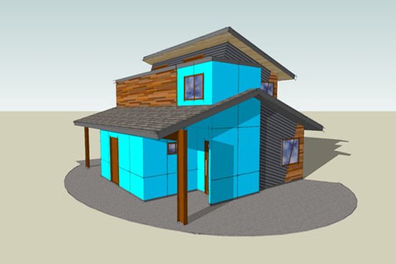 Exterior - Other Elevation 4 for Modern House Plan #518-1 - 3 bed, 2 bath