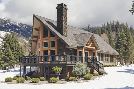 Exterior - Front Elevation 3 for Bungalow House Plan #3-119 - 4 bed, 2 bath