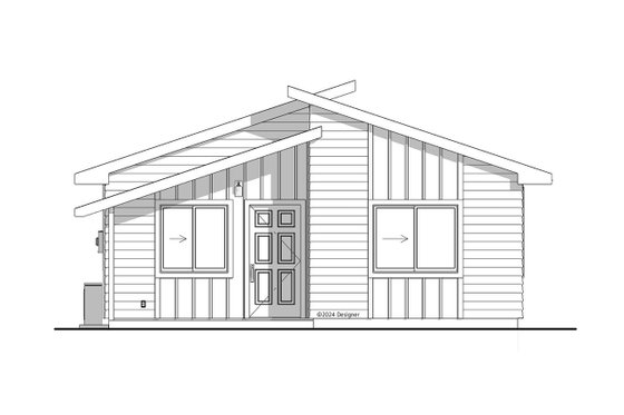 Exterior - Front Elevation 4 for Modern House Plan #1099-8 - 2 bed, 2 bath