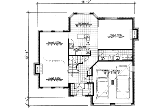 Floor Plan - Main Floor for European House Plan #138-155 - 3 bed, 2.5 bath