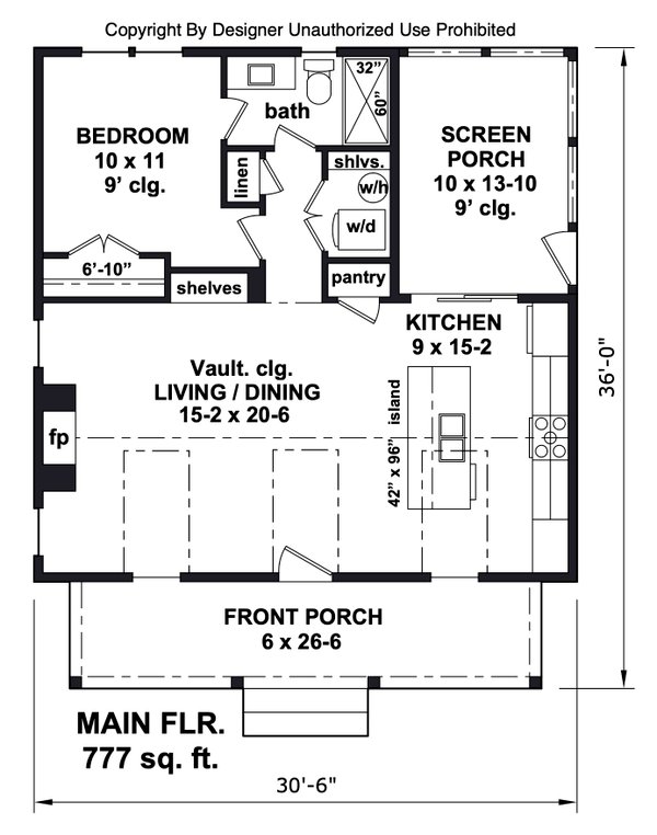 House Blueprint - Craftsman Floor Plan - Main Floor Plan #51-1430
