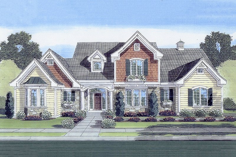 Architectural House Design - Country Exterior - Front Elevation Plan #46-428