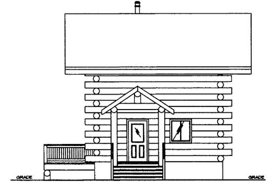 Exterior - Other Elevation for Log House Plan #117-587, 1 bath