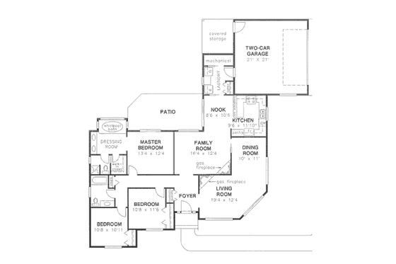 Floor Plan - Main Floor for Traditional House Plan #18-8970 - 3 bed, 2 bath