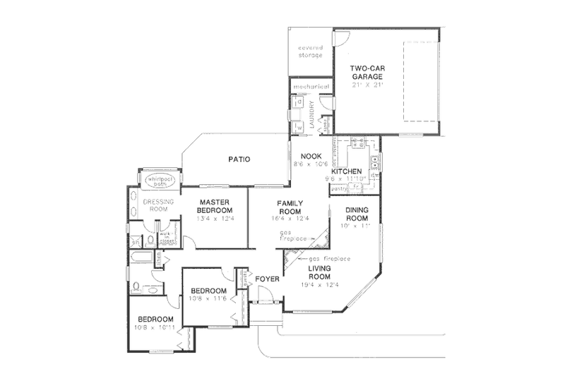 House Plan Design - Floor Plan - Main Floor for Traditional House Plan #18-8970 - 3 bed, 2 bath