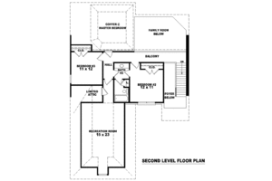 Floor Plan - Upper Floor for European House Plan #81-790 - 3 bed, 2.5 bath