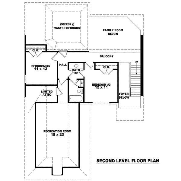 European Floor Plan - Upper Floor Plan #81-790