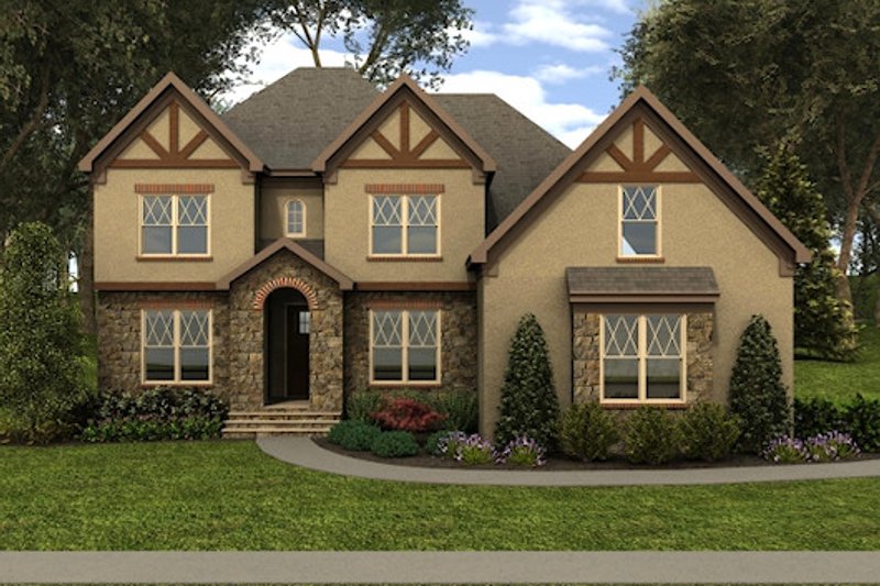 Home Plan - Tudor Exterior - Front Elevation Plan #413-887