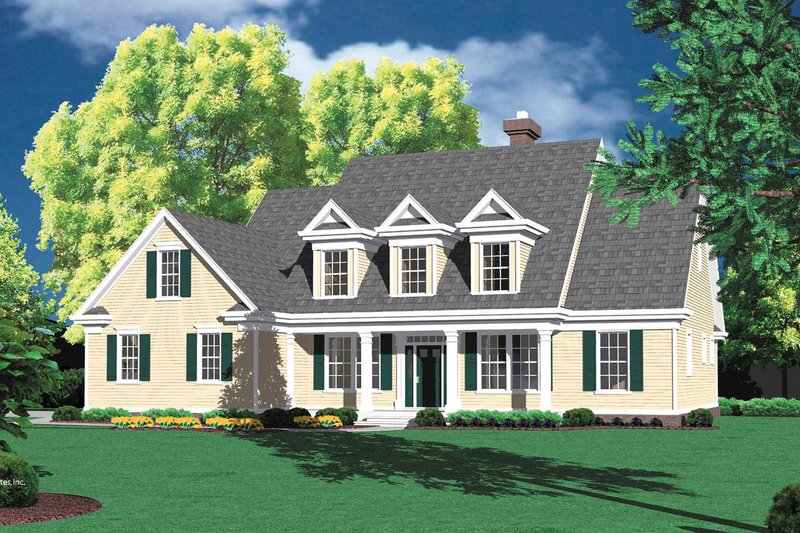 House Plan Design - Front View - 2500 square foot country home