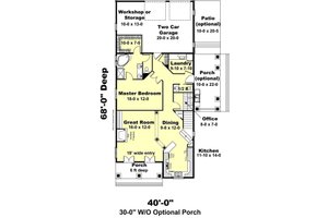 Floor Plan - Main Floor for Traditional House Plan #44-184 - 4 bed, 2.5 bath