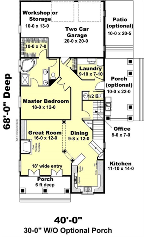 Traditional Floor Plan - Main Floor Plan #44-184