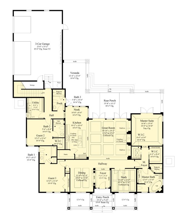 Farmhouse Floor Plan - Main Floor Plan #930-540