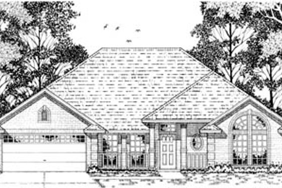 Exterior - Front Elevation for Traditional House Plan #42-180 - 3 bed, 2 bath