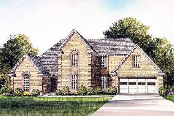 Exterior - Front Elevation for European House Plan #424-65 - 4 bed, 3 bath