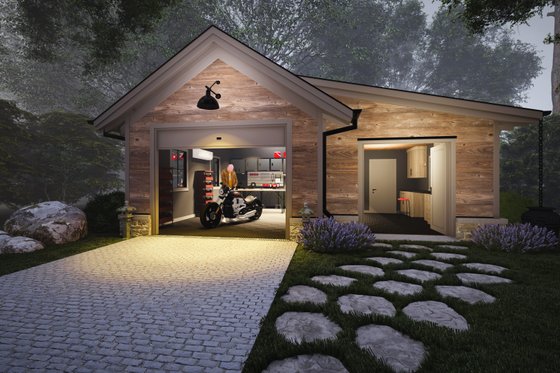 Exterior - Front Elevation 7 for Craftsman House Plan #1094-21, 0.5 bath