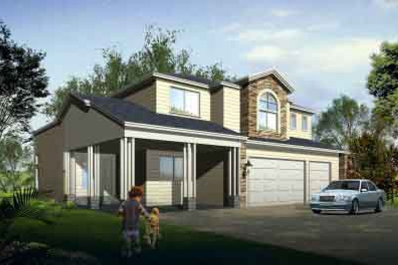 Dream House Plan - Adobe / Southwestern Exterior - Front Elevation Plan #1-1124